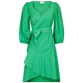 Ariel Dobby Wrap Dress Green 
